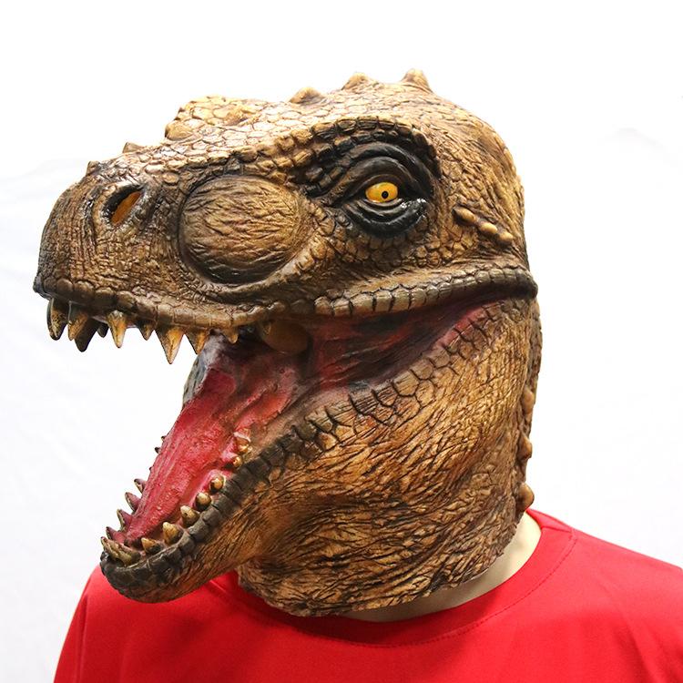 Halloween Latex Mask Jurassic World Dinosaur Mask Cartoon Animal Tyrannosaurus Rex Headgear Atmosphere Prop