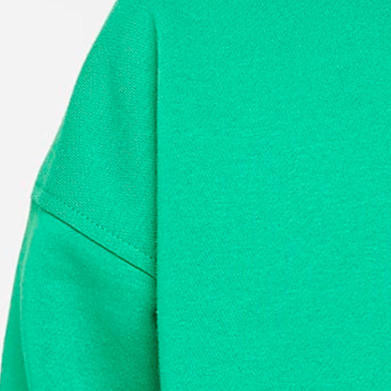 Nike Sportswear Club Fleece Logo Embroidered Ribbed Crew Neck Relaxed Sweatshirt Kids Tops Neon-Green FD2923-324