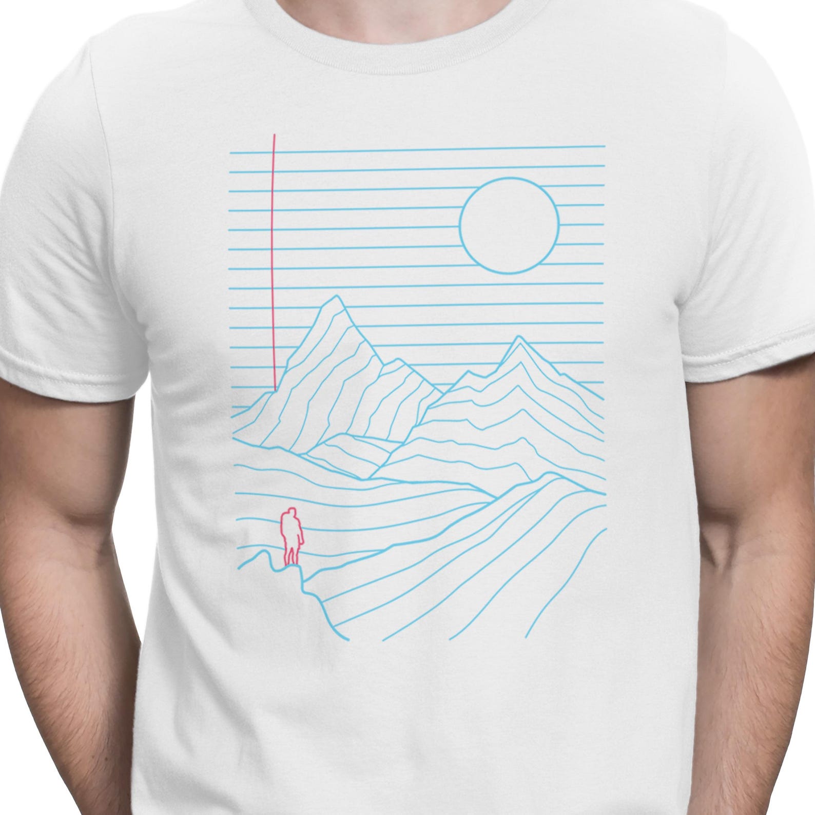 Linear Minimalist Landscape | Mountain Hiker Unisex t-shirt S