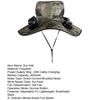 Sun Hat Unisex Ventilated Bucket Hat with Built-in Battery Panel Adjustable