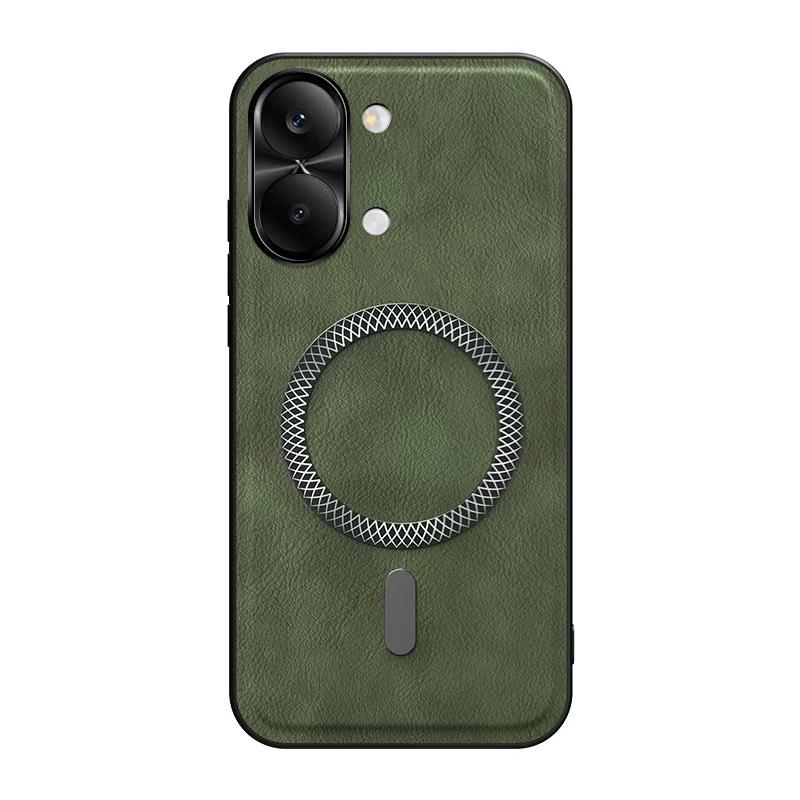 Anwendbar für Xiaomi Redmi Turbo5Max Metalllinse magnetische Handyhülle Lederstruktur Redmi 15C sturzsichere Schutzhülle