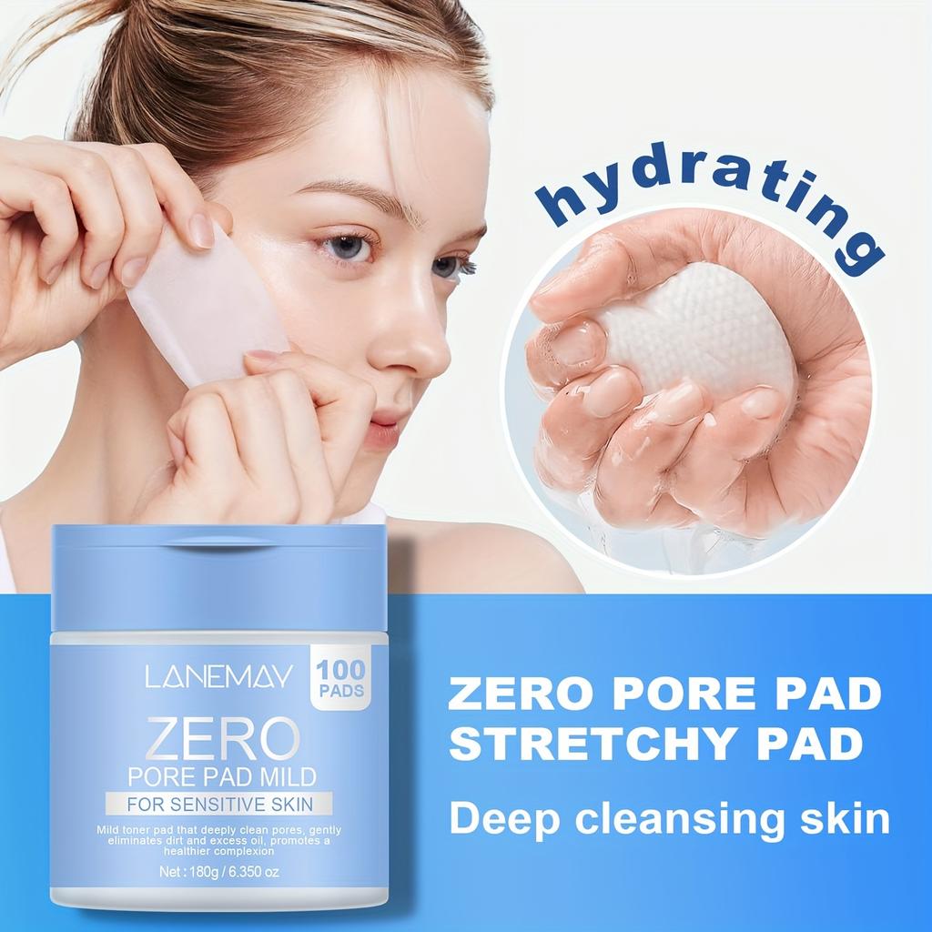 Pad Mild - Gentle Facial Cleansing Pads with Glycolic Acid, Vitamin B5 & E, Deep Cleanse & Shrink Pores, Moisturizing, Non-Drying, Face Cleansing Pads