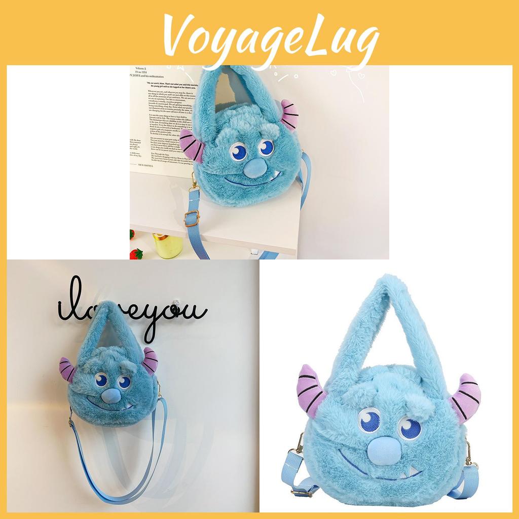 Sulley Soft Plush Round Purse With Zipper Closure And Phone Pocket For Daily Use