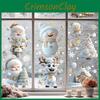 Jul Snögubbe Fönsterdekorationer Pvc Statiska Klistermärken För Festlig Hemvisning