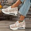 2025 Spring Embroidery Thick Platform Sneakers Women Breathable Mesh Loafers Woman Plus Size 42 Slip On Wedge Heels Casual Shoes