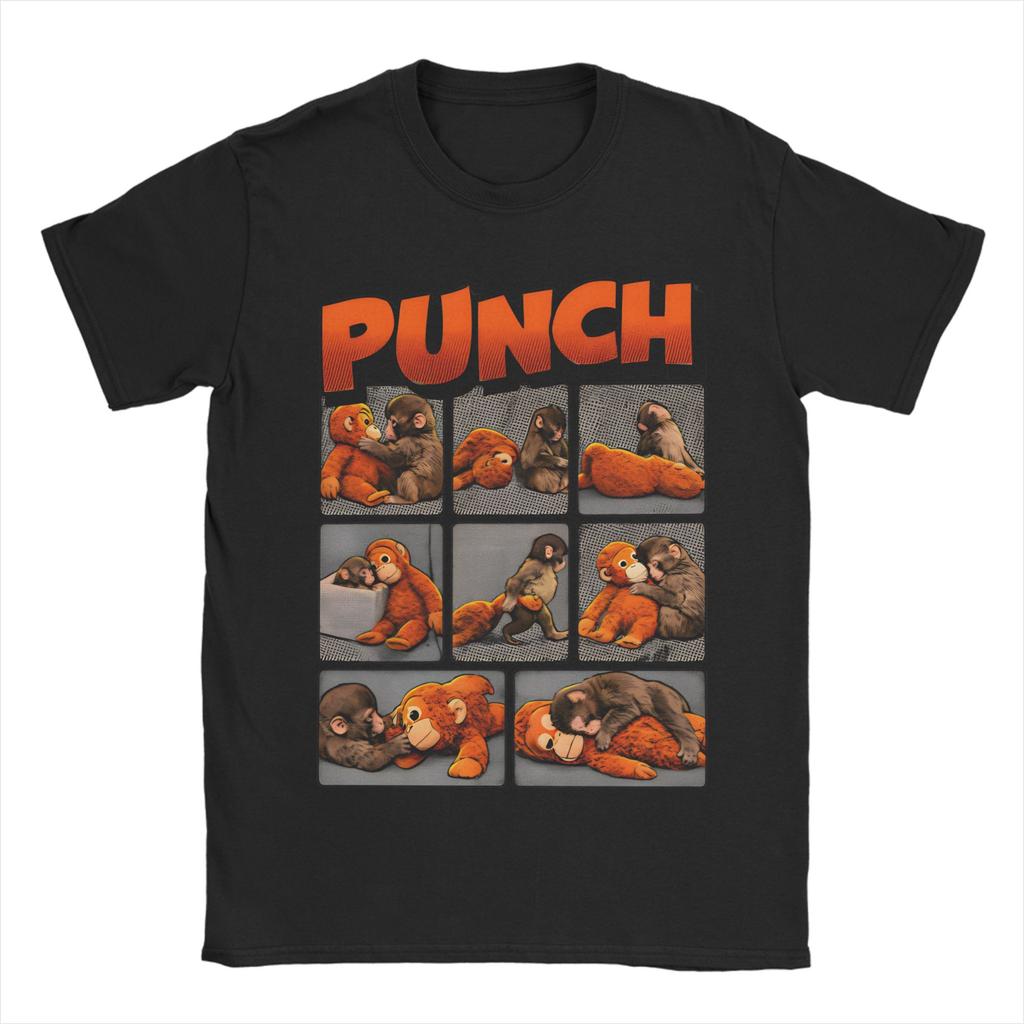 Unisex Womens TShirts Punch Monkey Comic Style Art Novelty Cotton Tee Shirt Short Sleeve T Shirt O Neck Clothing Original