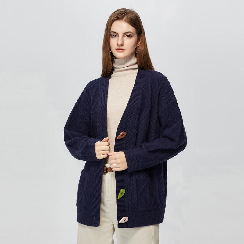 Shetu Women's Relaxed V-Neck Sweater Cardigan