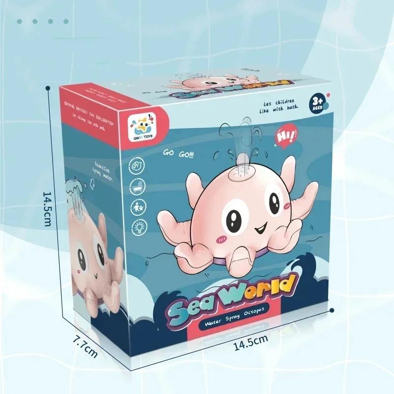 Bath Octopus Toy With Led Lights  Music - Auto Water Sprinkler Bpa-Free Baby Bath Time Toy For Toddlers (Pool Gift)