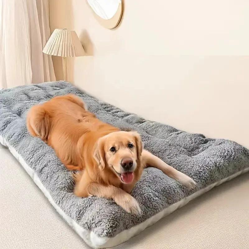 Winter Fleece Thick Dog Bed Mat Soft Comfortable Pad for Large Dogs Crate Hot Sale Warm Pet Bed