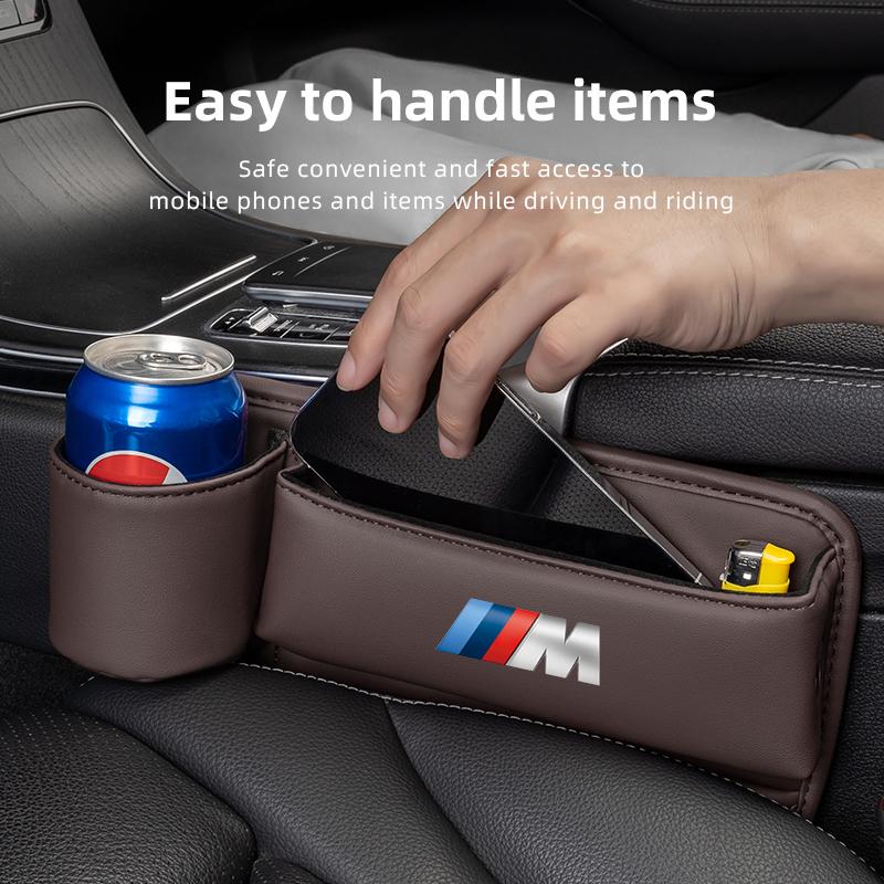 Bilbarnstols sprickfyllning förvaringshållare interiörtillbehör för BMW Performance F25 F26 F15 F16 E90 E91 E92 E60 E84 G22 G32 F13
