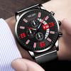 Watches Mens Fashion Calendar Watch Men Business Stainless Steel Mesh Belt Quartz Wrist Watch Male Clock Relogio Masculino