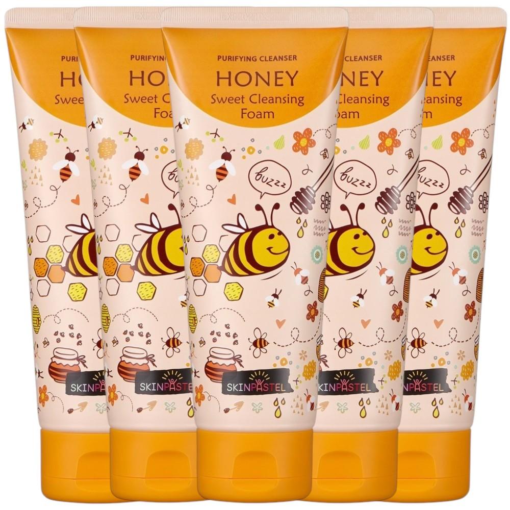 

SkinPastel Honey Sweet Foam Cleansing [Bulk Pack of 5] - Deep Pore Purifying & Nourishing Facial Cleanser 150ml x 5pcs