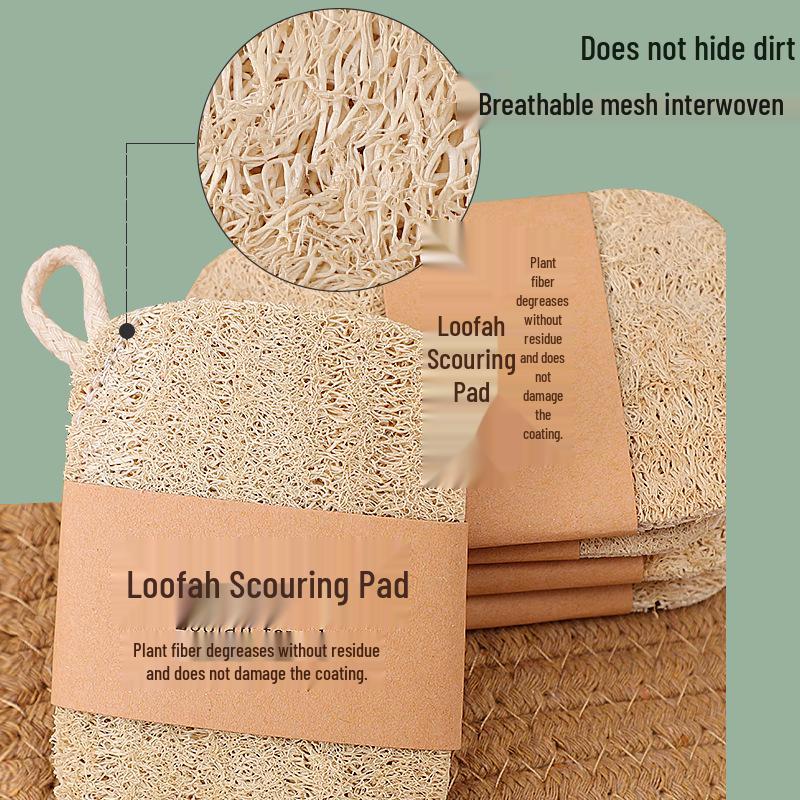 Natural Loofah Pulp Dishwashing Scouring Pad - Kitchen Cleaning Essential