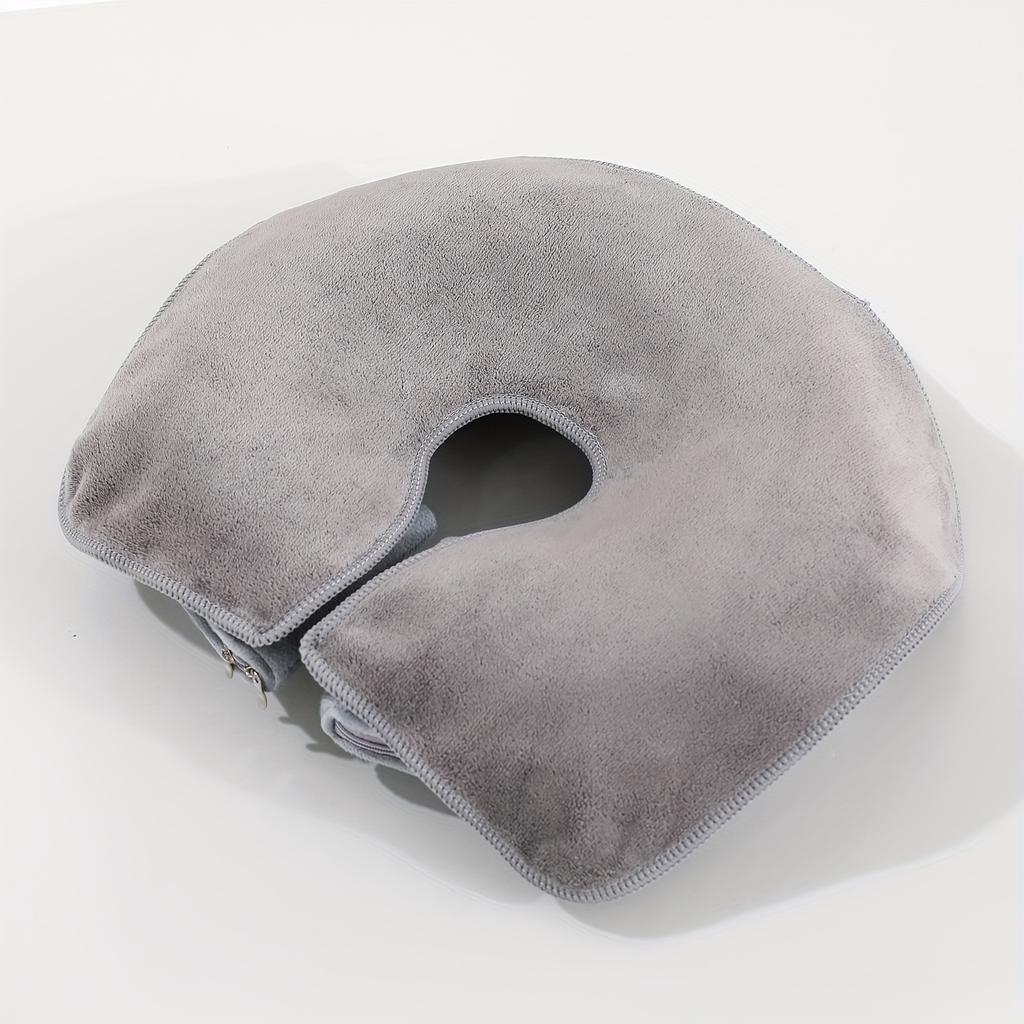 1pc Heart-Shaped U Face Perforated Massage Towel - Soft Fluffless Machine Washable Durable for Spa Beds/Tables & Beauty Parlors