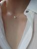 18k Gold-Plated Titanium Steel Freshwater Pearl Clavicle Necklace for Women