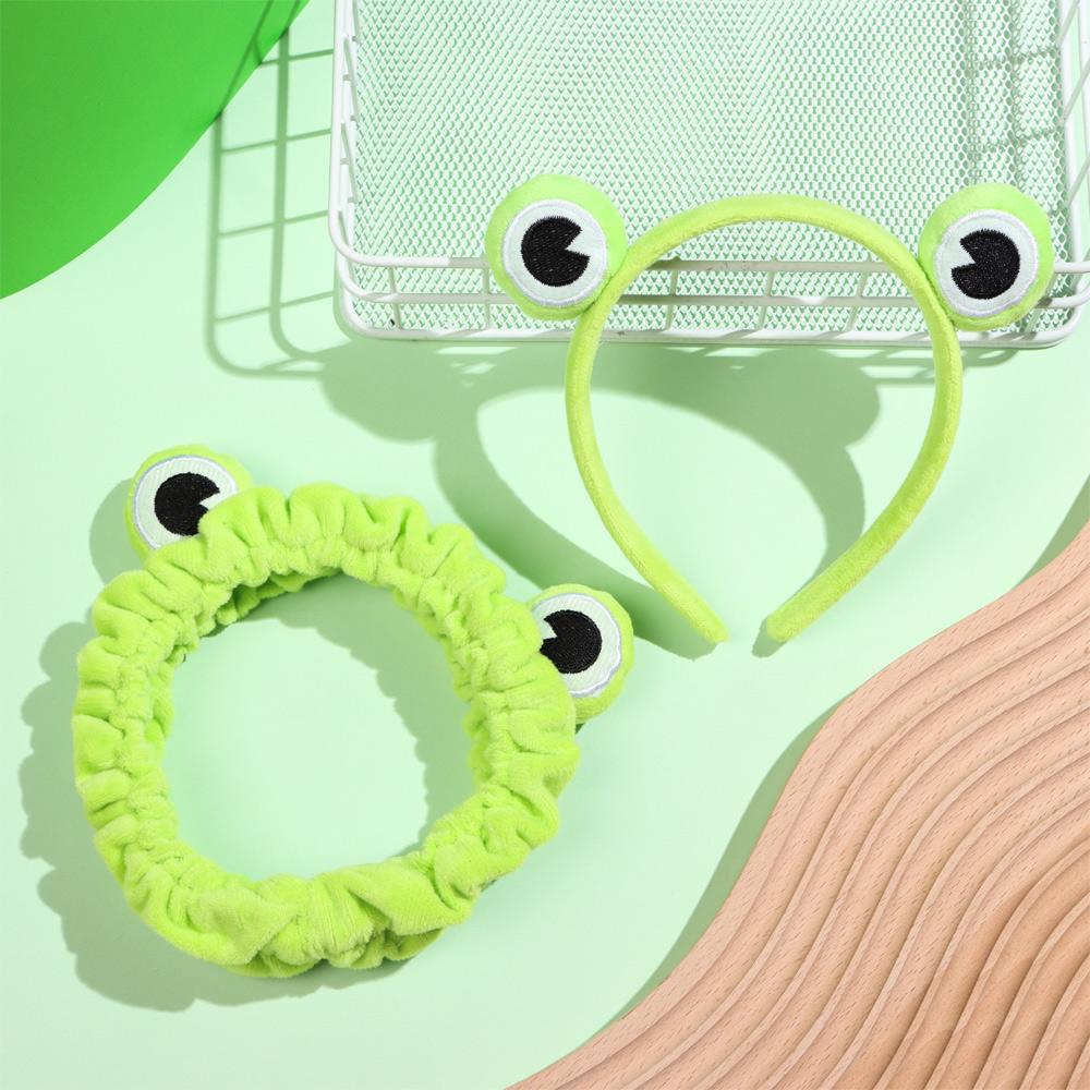 Girls Wide-brimmed Elastic Skincare Hair Band Makeup Headband Washing Face Hairband Funny Frog