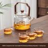 HANDUNYOU 1000ML Heat-Resistant Glass Teapot with 4 Cups