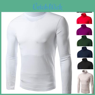 Classic Mens Slim Fit High Neck Knitted Sweater Comfortable Turtleneck Jumper