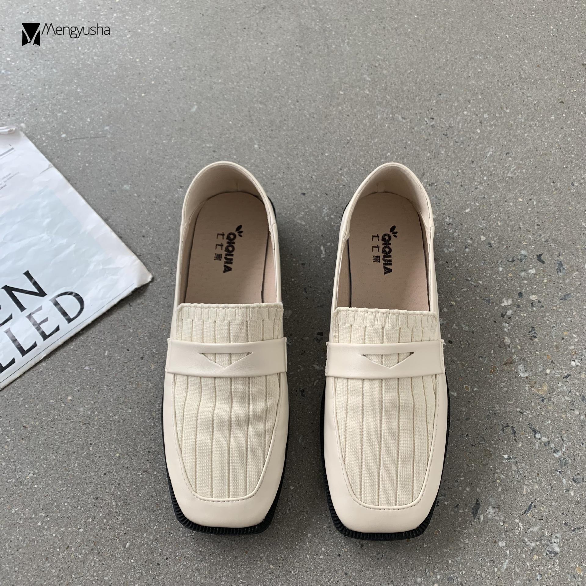 Модные лоскутные плетеные маленькие кожаные туфли женские вязаные кроссовки неглубокие — фото 3