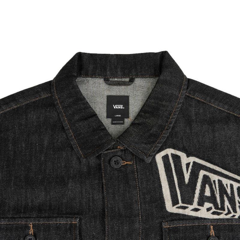 Vans Denim Classic Logo Jacket Men Jackets Black VN000J1TQ47