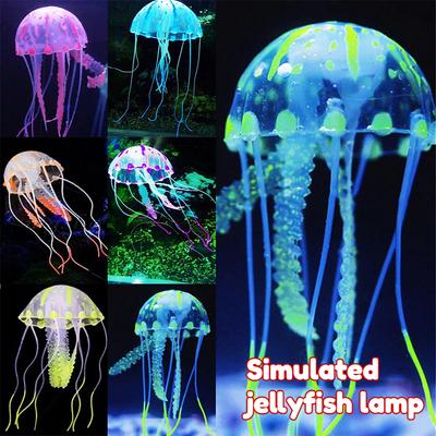 Medusa Luminosa Artificial para Nadar Decoración de Acuario Pecera Planta Viva Submarina Adorno Luminoso Paisaje Acuático