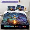 3pcs Custom Name Epic Dragon Fantasy Art Bedding Set Printed Bedding Set Duvet Cover Closure Includes 1 Duvet Cover & 2 Pillowcases Bedroom Decor