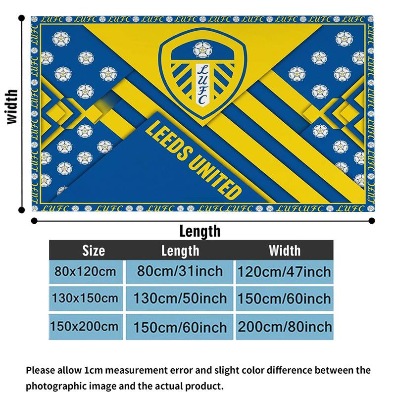 Leeds United Logo Print Flannel Blanket High Quality Warm Comfortable Cover for All Seasons Perfect for Gifts Home Decor