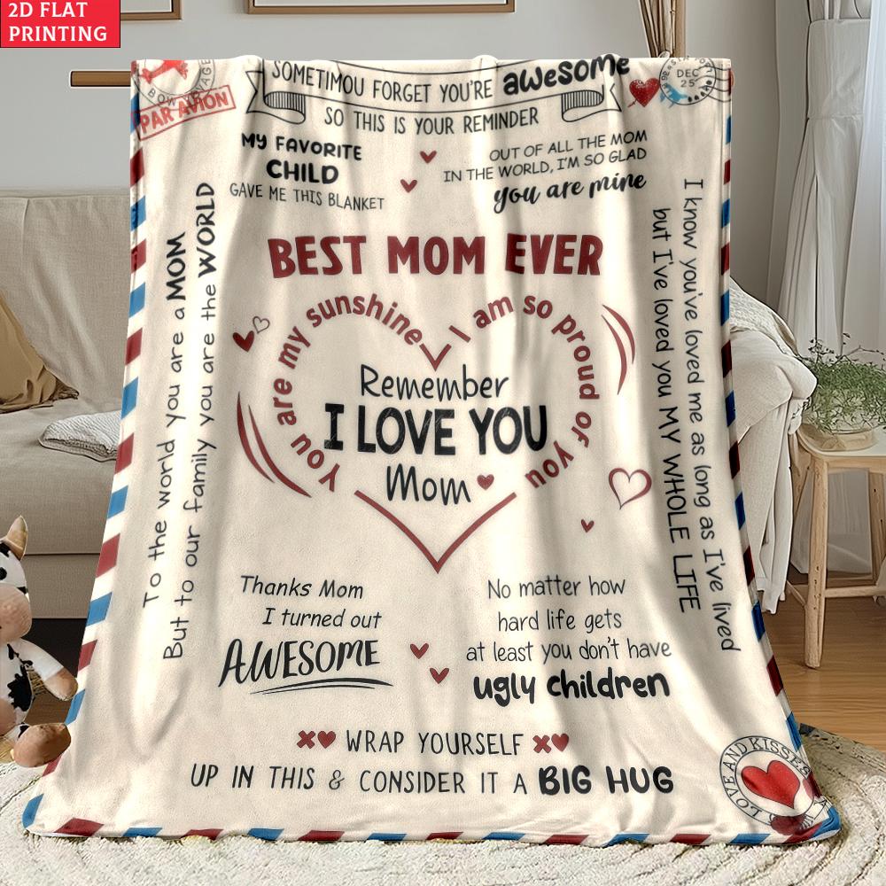 Till Min Mamma Print Flanellduk, Lila Ros Fjäril Varm Pläd, Morsdagspresent från Dotter, Mysig Säng Soffa Filt