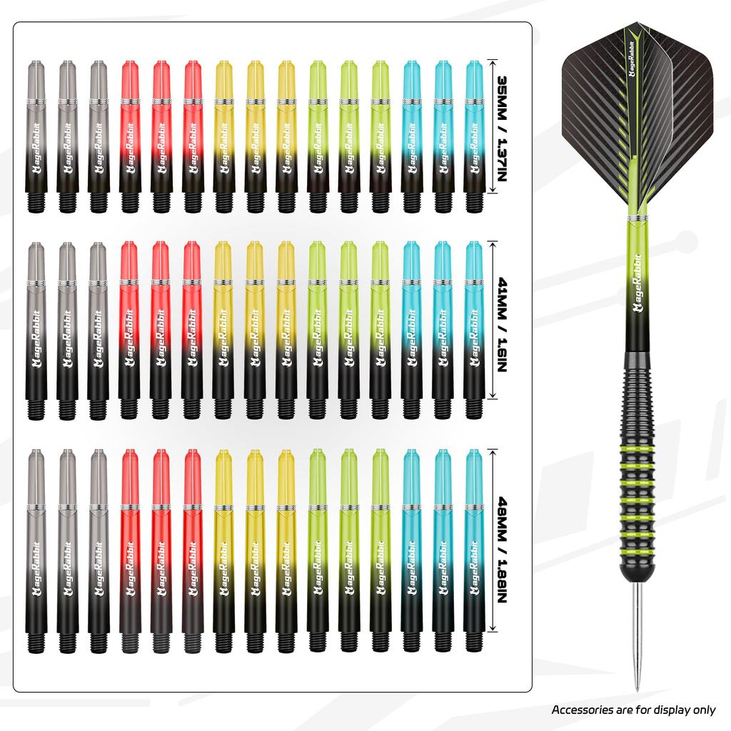 MageRabbit Darts Accessory Kit: PC Shafts, Flights, Flight Savers, Sharpener, and O-Rings