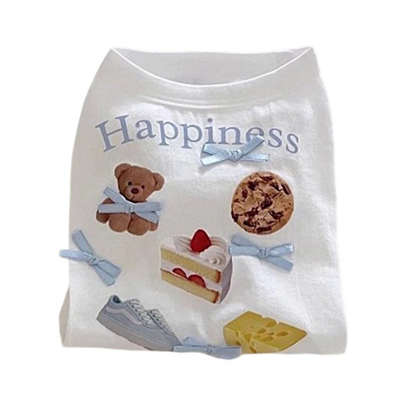 Japanese and Korean Wind Puppy Dog Clothes Spring and Summer Cute Bow Vest Teddy Bear Thin Suspender Pet Clothes