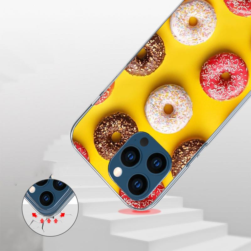 Macaron Ice Cream Cake Doughnut Phone Case For iPhone 17 Air 16 Pro Max 16E 15 + 14 Plus 11 12 13 Mini 7 8 SE Gift Print Cover F