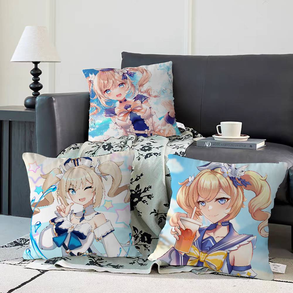 G-Genshin Impact Barbara Pillow Case Removable Washable Cushion Cover – All-Season Soft Linen