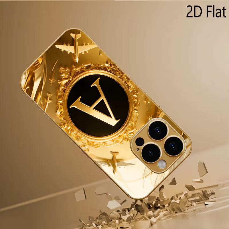 Letter A print Patterned tempered glass design for iPhone16 17 Pro Max 15 14 13 12 11 ProMax Phone Case Camera Cover Shockproof