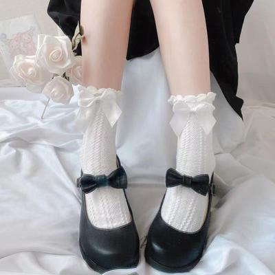 Lolita Japanese Bow Lace Cute Soft Girl JK Mid-Tube Socks