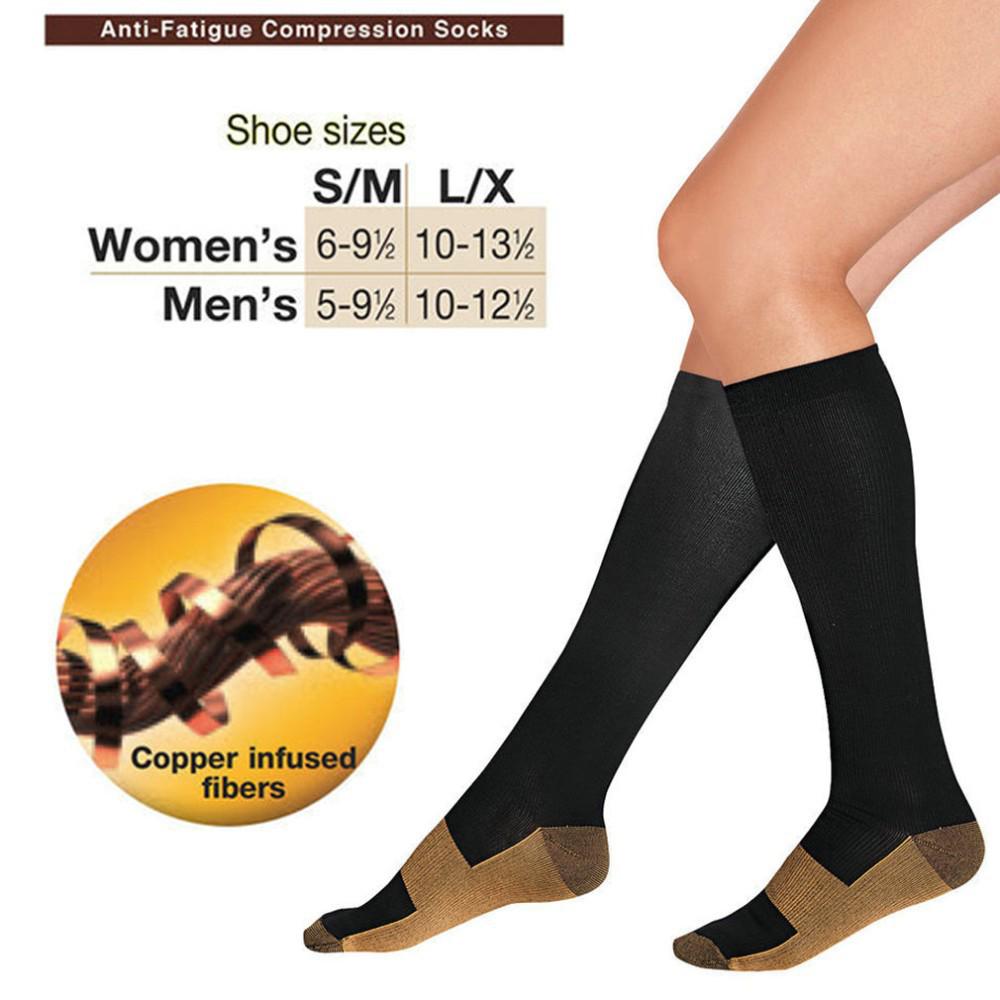 Women's Copper Ion Compression Thigh-High Sports Socks