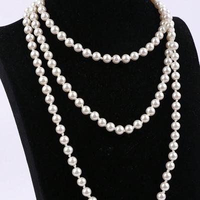 1 Stück Damen Mehrsträngige Perlenkette mit Knoten, Perlweiß, Eleganter Stil für Urlaub, Freizeit, Party