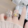 [Rymowany Cień Jedwabnego Węzła] Seria Kokard Zir*****Pierścień Pióra Pierścień Luksusowy Niszowy Prosta Osobowość Pierścień Kobieta
