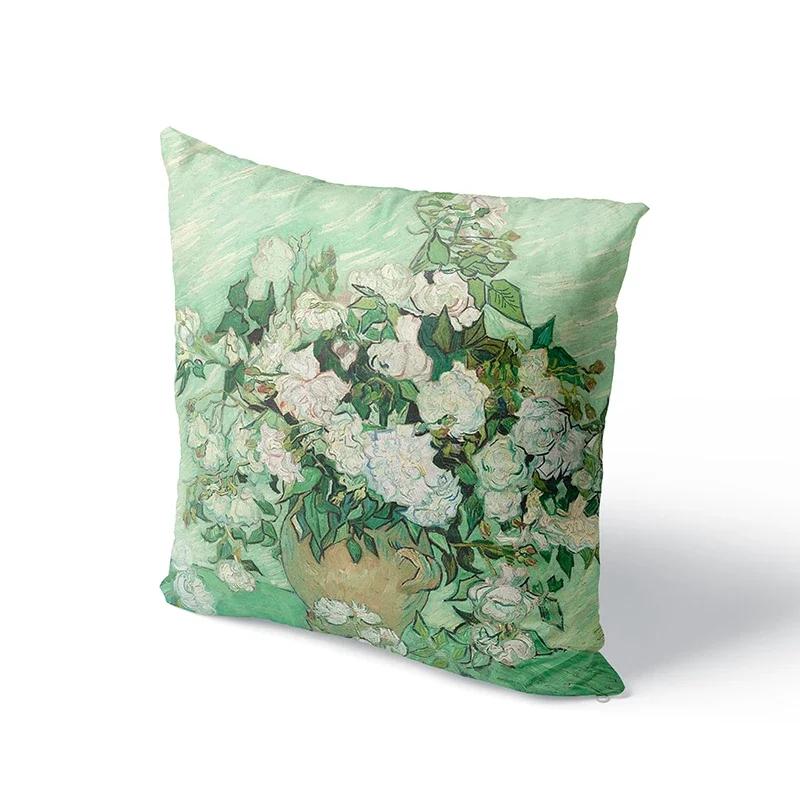 Oil Painting Pillowcase Sofa Cushion Cover Sunflower Throw Pillow Cover Wedding Party Home Decor