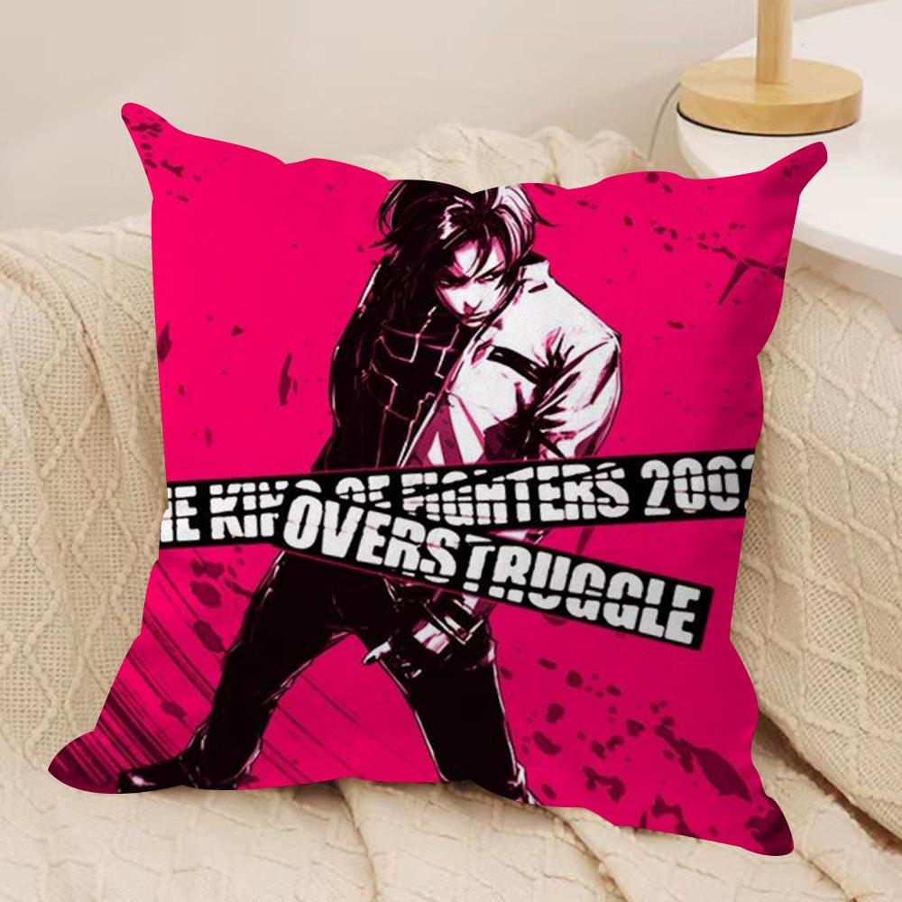 K-KOF TheKing of F-Fighter Cushion Cover Silky Short Plush Double-Sided Printed Pillow Case for Sofa All Seasons Home Decor Gift
