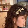 5pcs Hairstyle Tools Golden Flower Hair Forks Elegant Wave Zinc Zinc Alloy Barrettes Pearl Side Clips  Wedding
