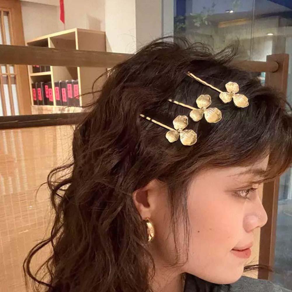 5pcs Hairstyle Tools Golden Flower Hair Forks Elegant Wave Zinc Zinc Alloy Barrettes Pearl Side Clips  Wedding