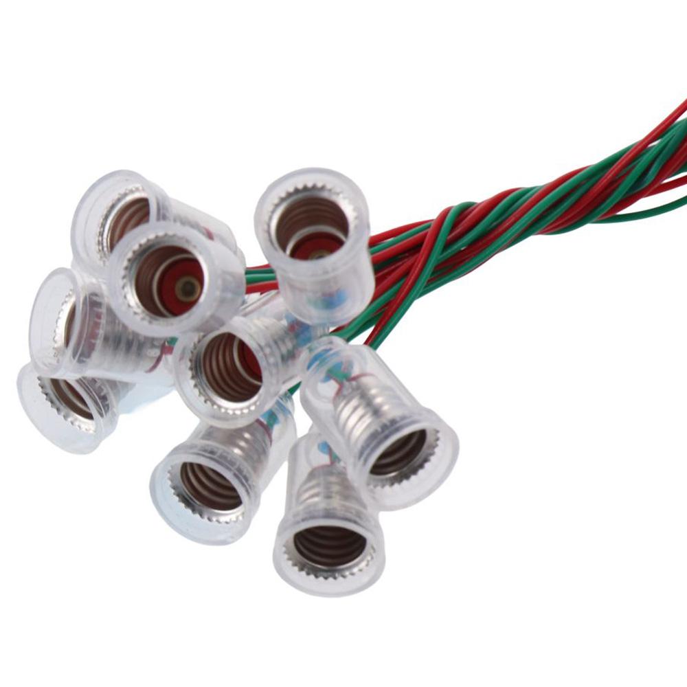 12pcs ABS Plastic E10 Screw Mount Bulbs Holder Aluminum LED Light Lamp Socket Electrician