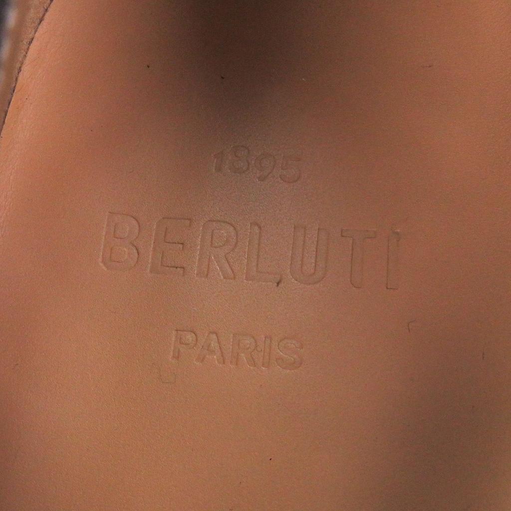 Excellent BERLUTI loafers Gare Cursive Calligraphy flat shoes Gray Used