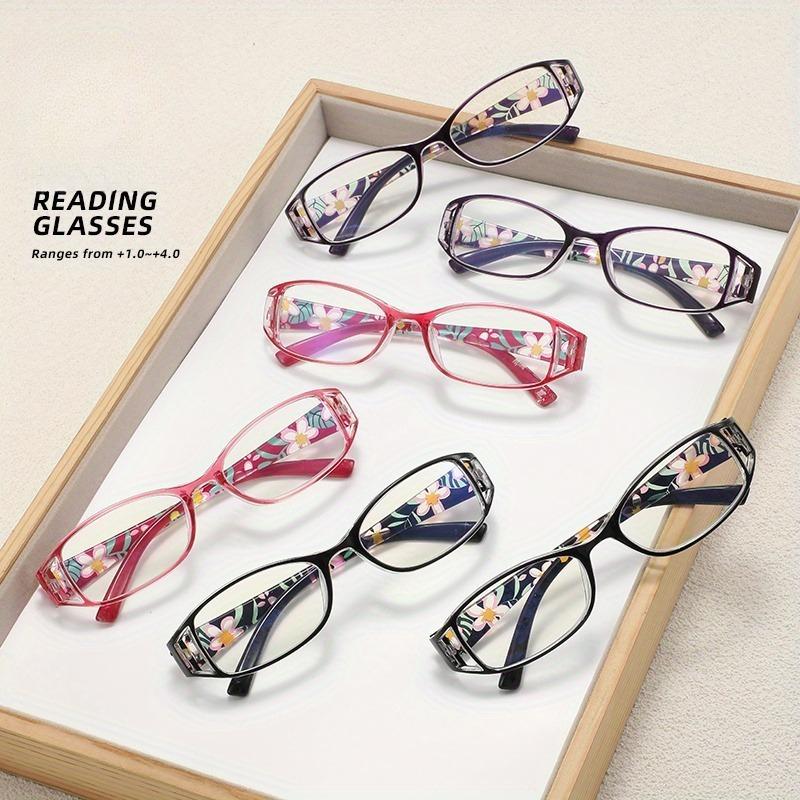 

6 пар высококлассных классических прямоугольных очков для чтения, подходящих для мужчин и женщин среднего возраста, студентов и учителей +4.0