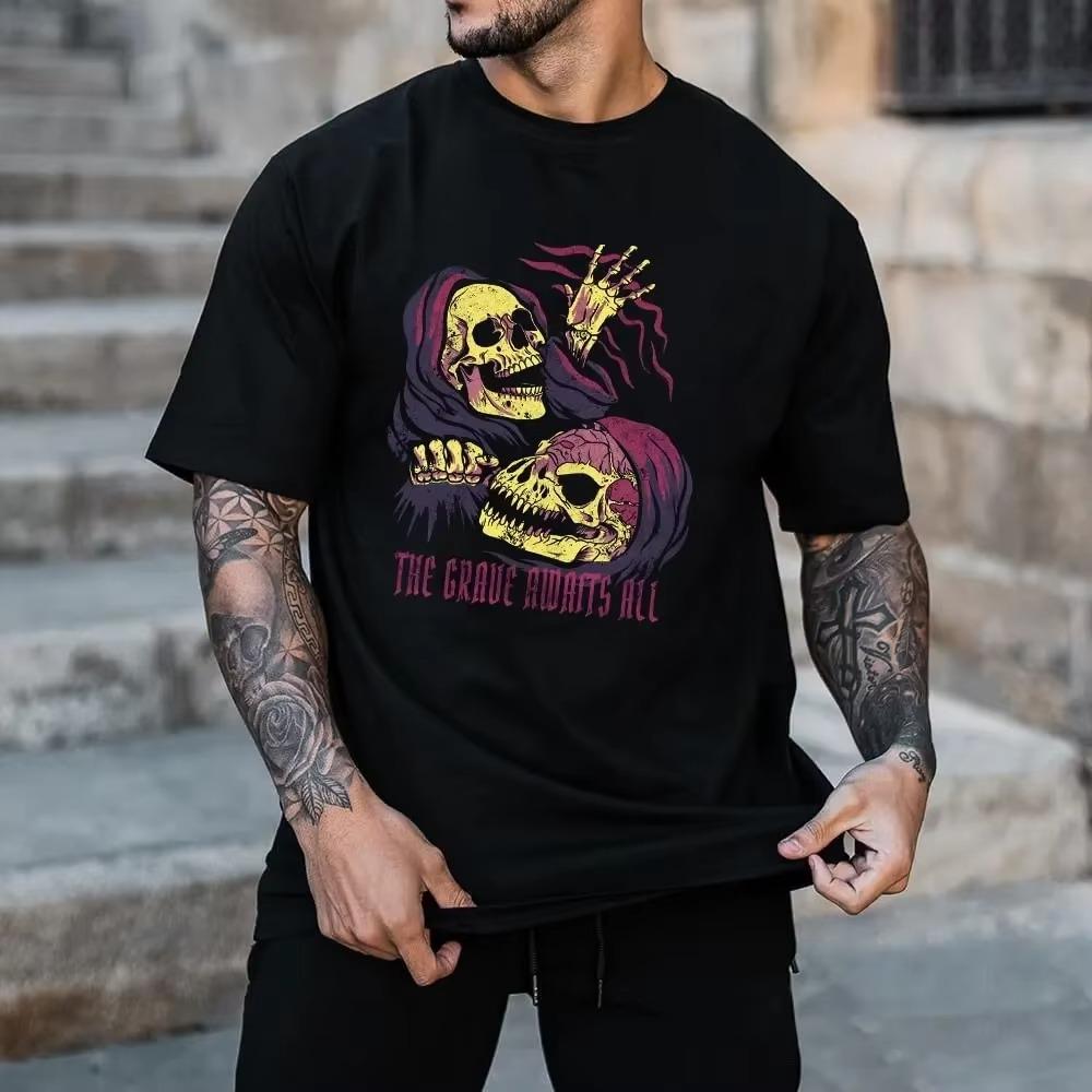 

Men s Summer Quick-drying Sports Short-sleeved T-shirt Fashion Round Neck Breathable Casual Streetwear Loose Top XS-6XL Clothing XXXXXL