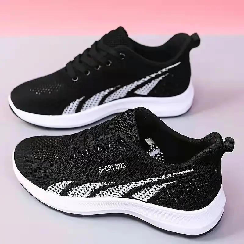 Running Shoes Ladies Breathable Sneakers Summer Light Mesh Cushion Women's Sports Shoes Outdoor Lace Up Training Shoes