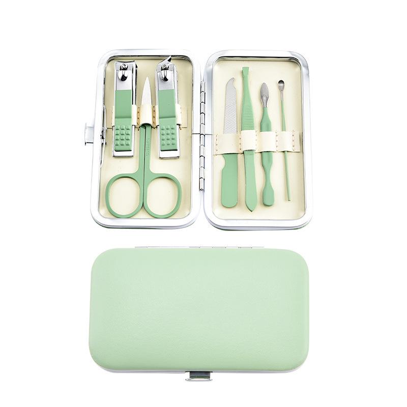 7-Piece Matcha Green Stainless Steel Manicure & Pedicure Nail Clipper Set