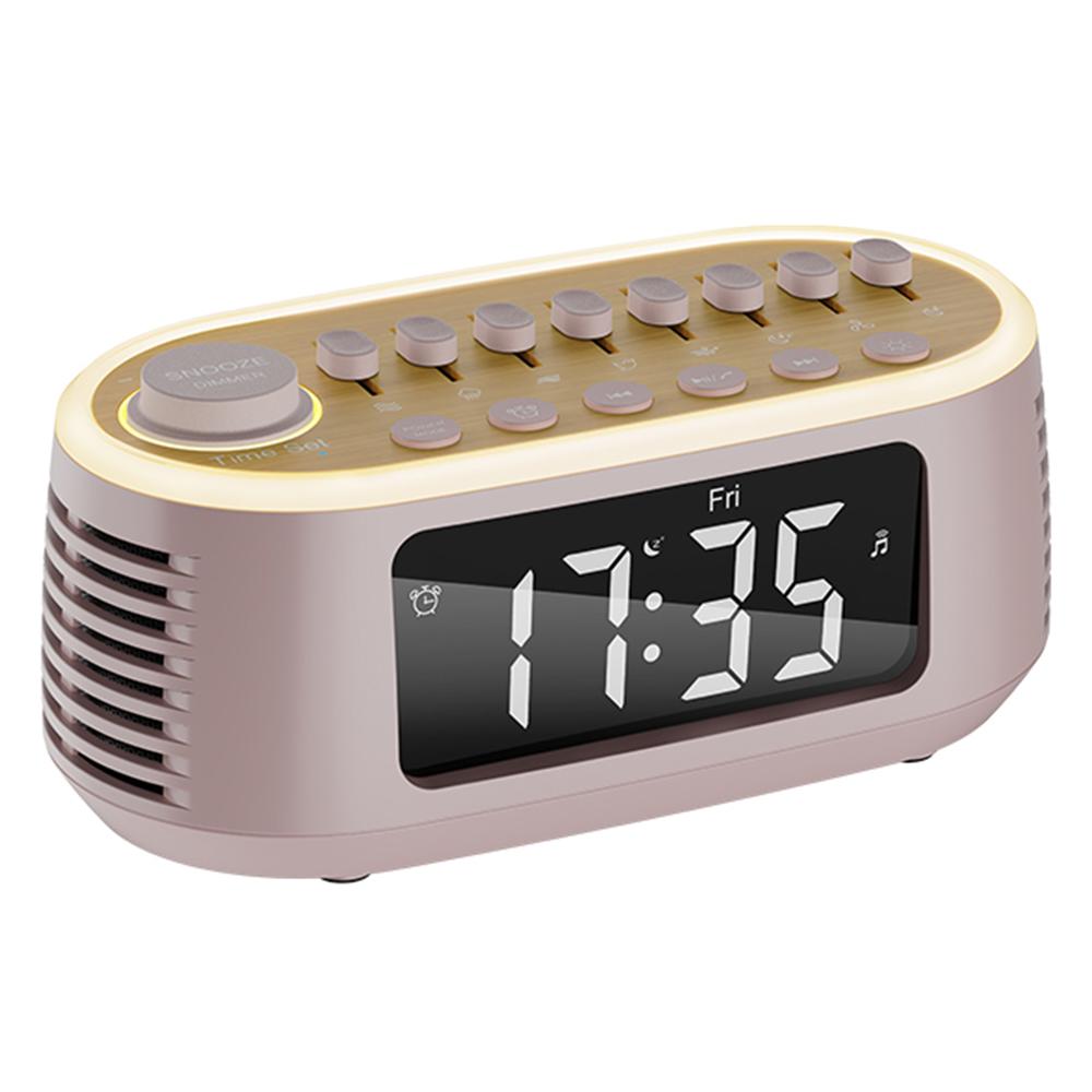 

CYBORIS T13 Natural Sounds White Noise Alarm Clock Bluetooth-compatible Speaker with Ambient Light Pink