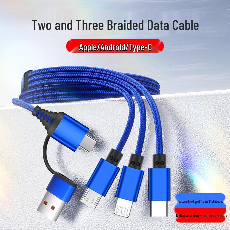 A+C 3-in-1 Fast Charging Cable: Compatible with Apple, Huawei, and Type-C Devices