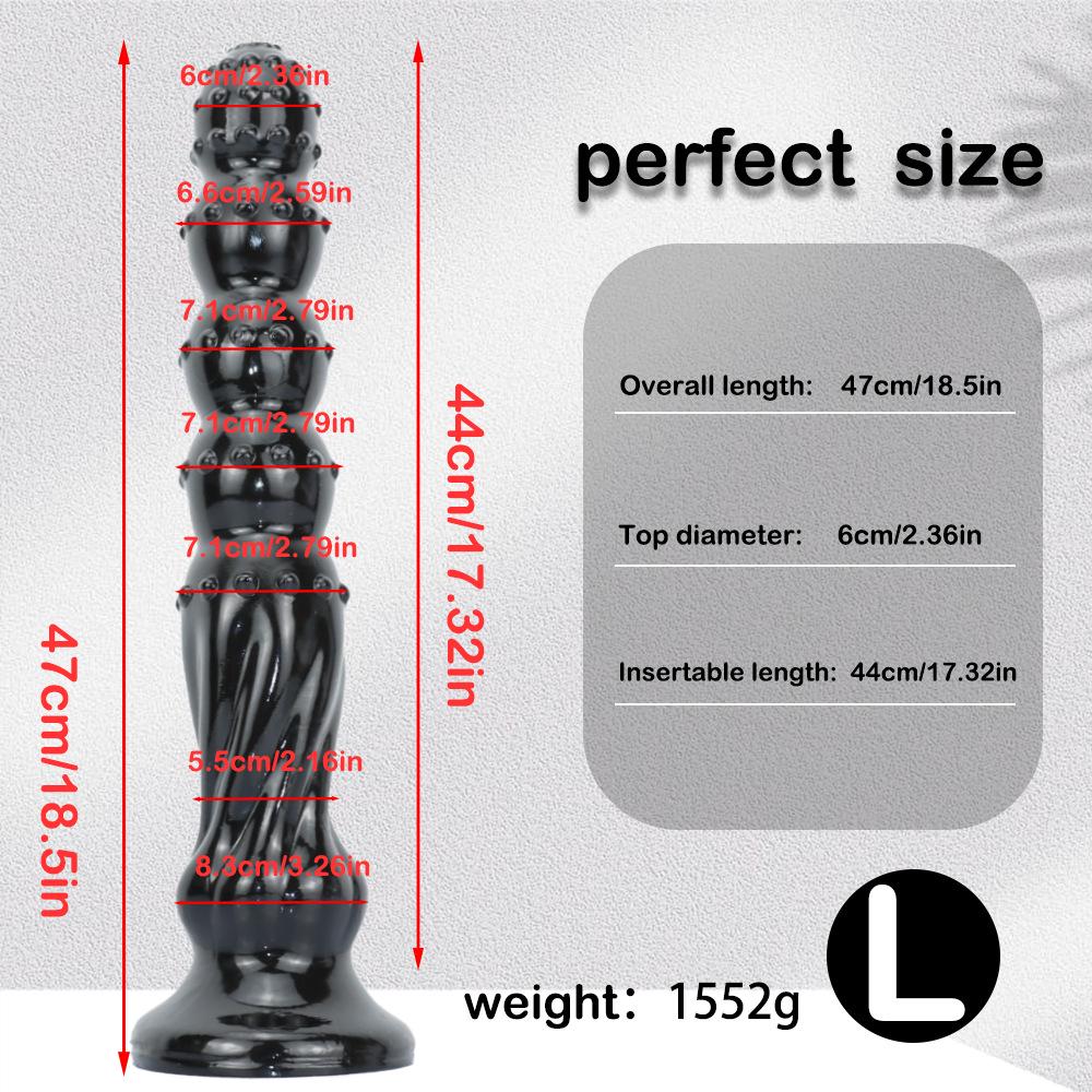 47*7cm Jumbo Pull Bead Anal Plug with Suction Cup - Long Bumps Threaded Octopus Expander